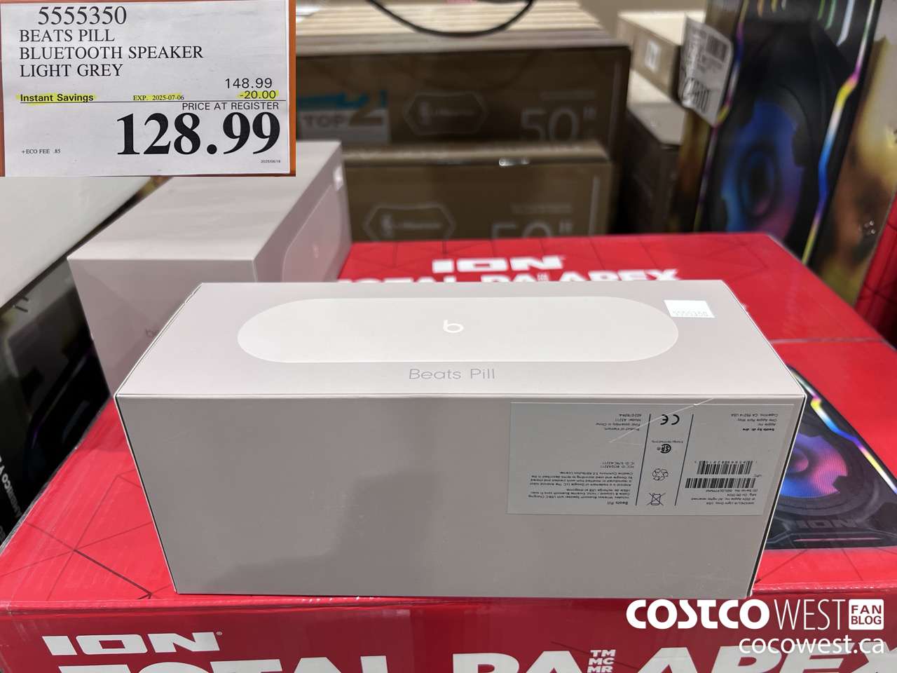 5555350 BEATS PILL BLUETOOTH SPEAKER LIGHT/DARK GREY ($20.00 INSTANT SAVINGS EXPIRES ON 2025-07-06) $128.99