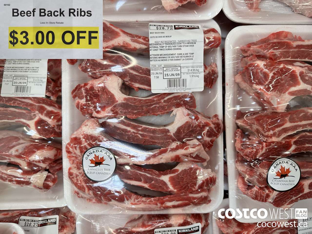 60162 BEEF BACK RIBS ($3.00 INSTANT SAVINGS)