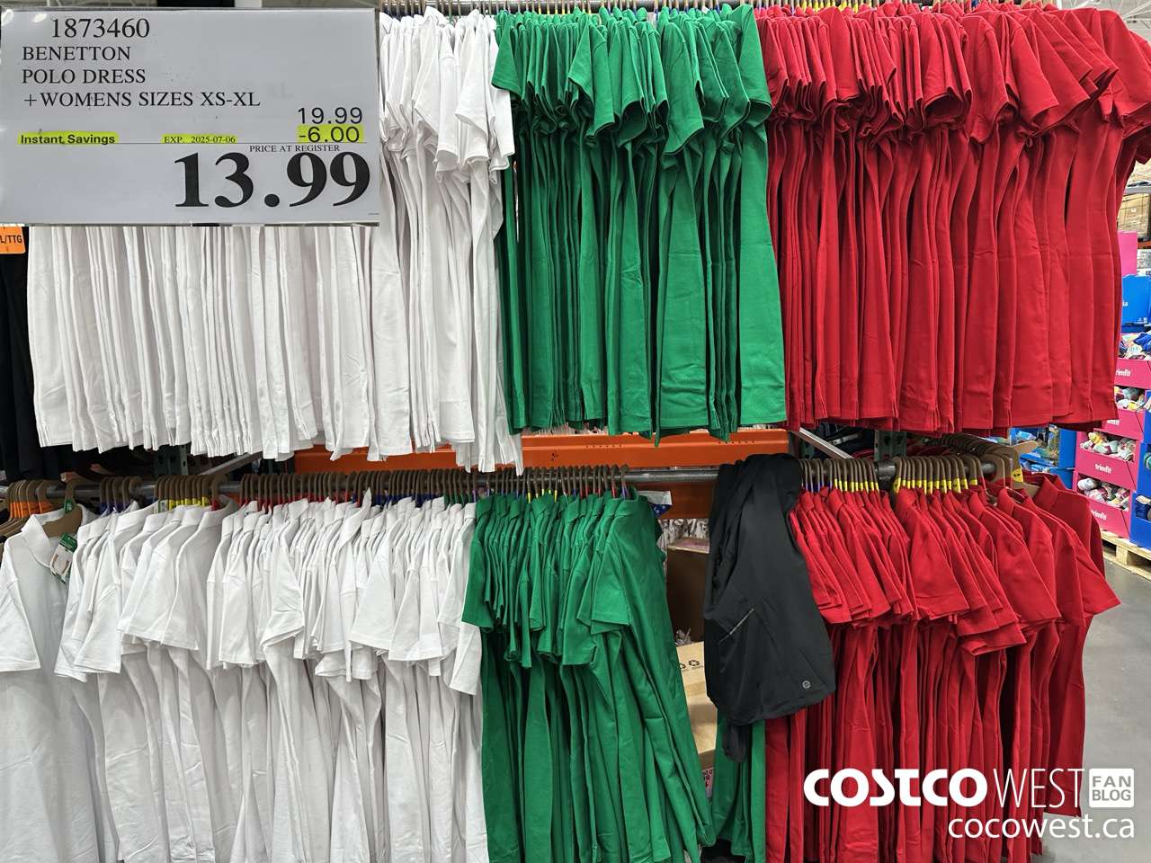 1873460 BENETTON POLO DRESS WOMENS SIZES XS-XL ($6.00 INSTANT SAVINGS EXPIRES ON 2025-07-06) $13.99