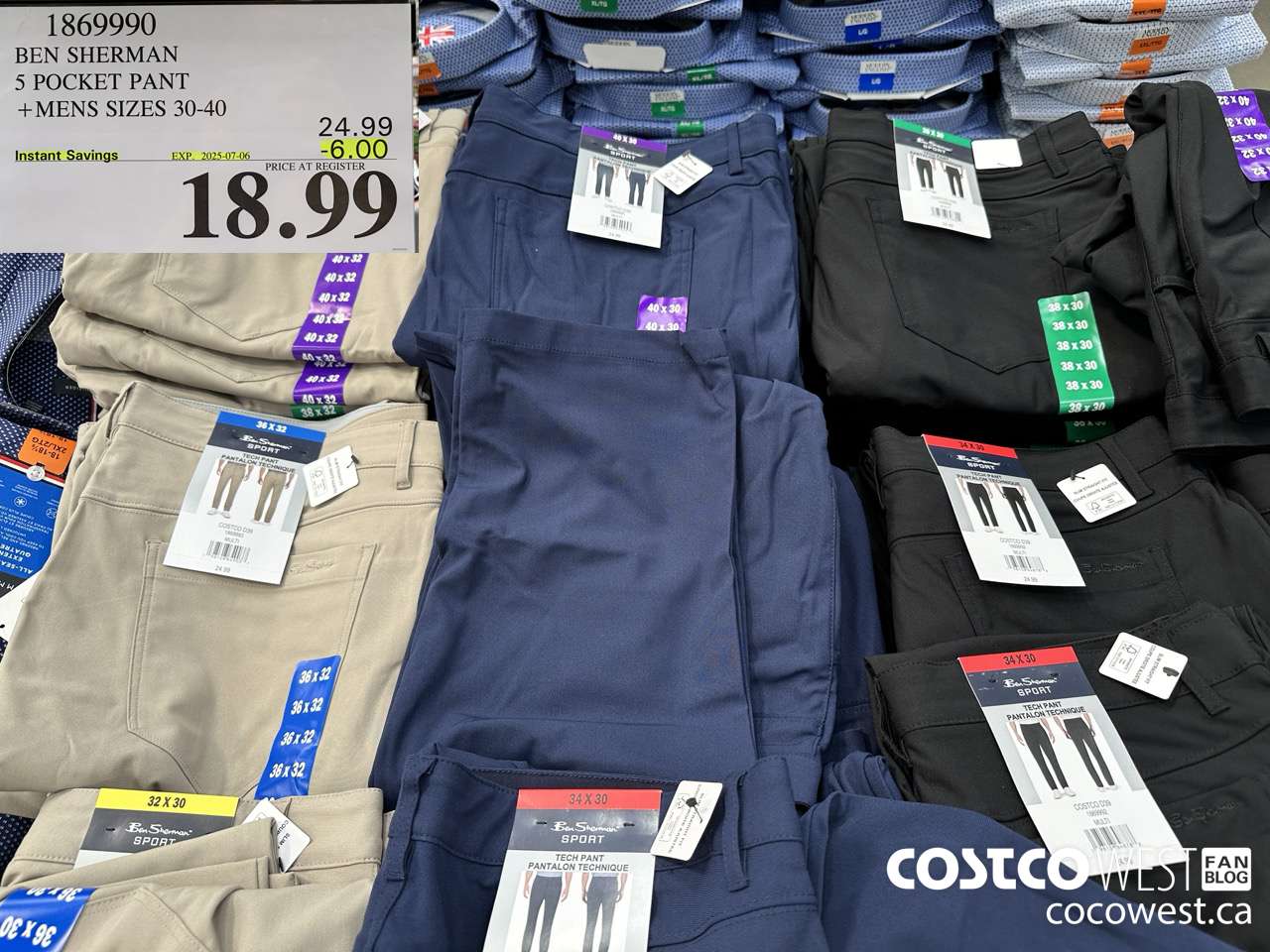 1869990 BEN SHERMAN 5 POCKET PANT MENS SIZES 30-40 ($6.00 INSTANT SAVINGS EXPIRES ON 2025-07-06) $18.99