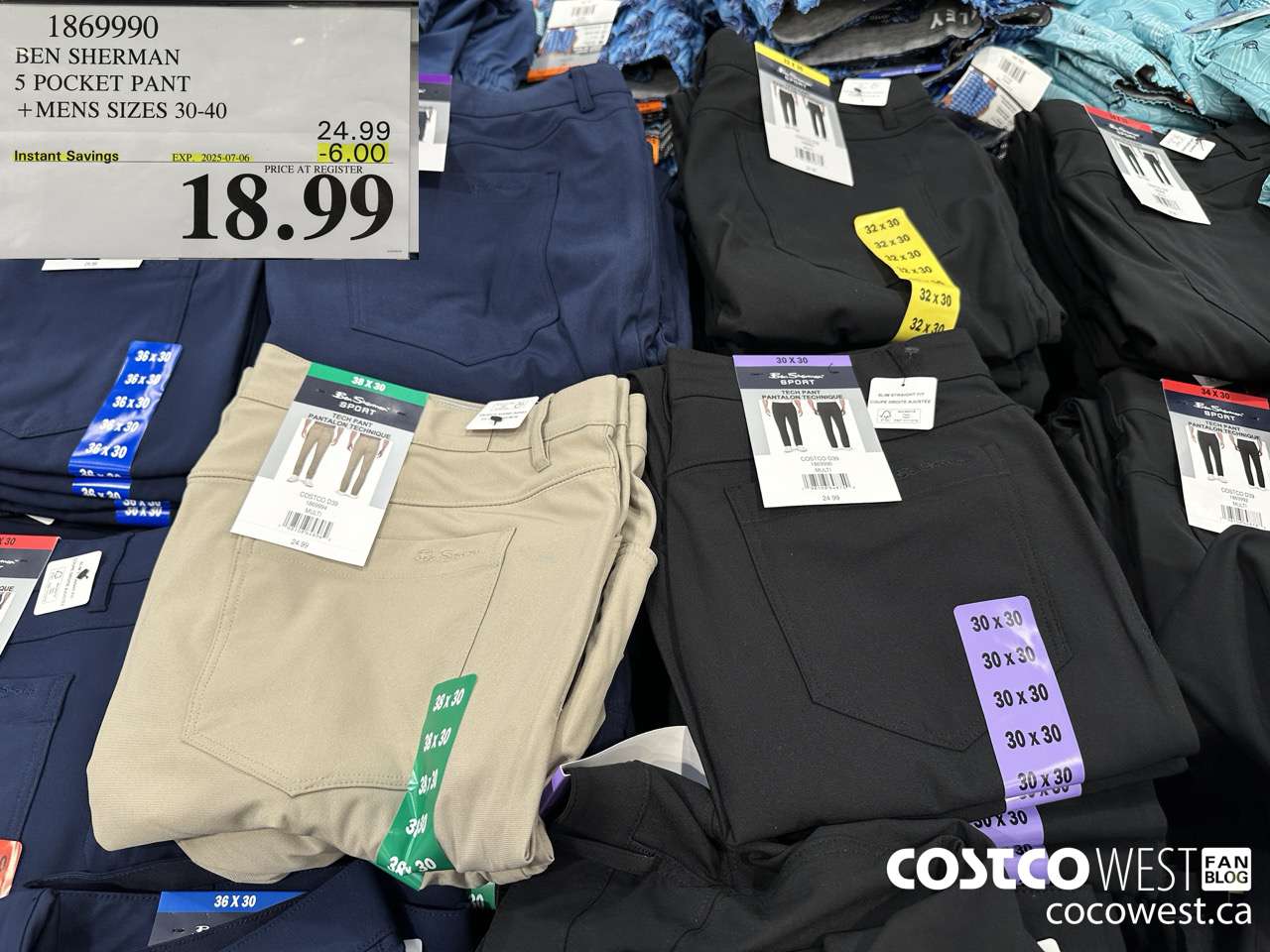 1869990 BEN SHERMAN 5 POCKET PANT MENS SIZES 30-40 ($6.00 INSTANT SAVINGS EXPIRES ON 2025-07-06) $18.99