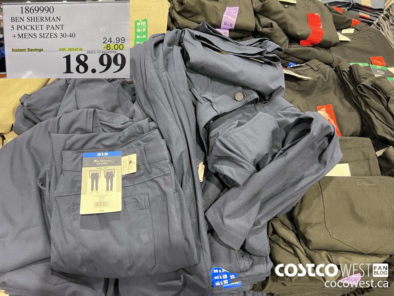 1869990 BEN SHERMAN 5 POCKET PANT MENS SIZES 30-40 ($6.00 INSTANT SAVINGS EXPIRES ON 2025-07-06) $18.99