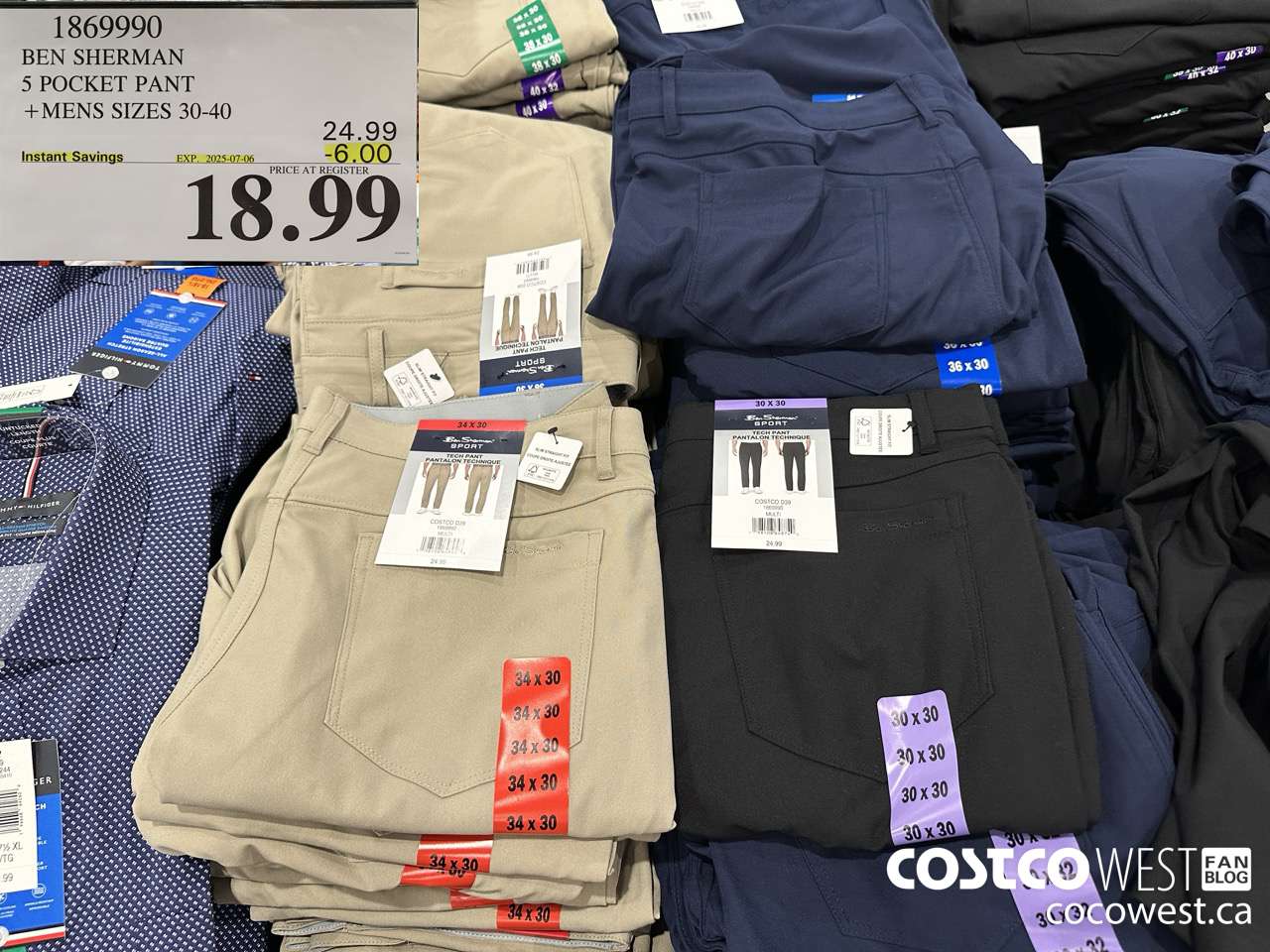 1869990 BEN SHERMAN 5 POCKET PANT MENS SIZES 30-40 ($6.00 INSTANT SAVINGS EXPIRES ON 2025-07-06) $18.99