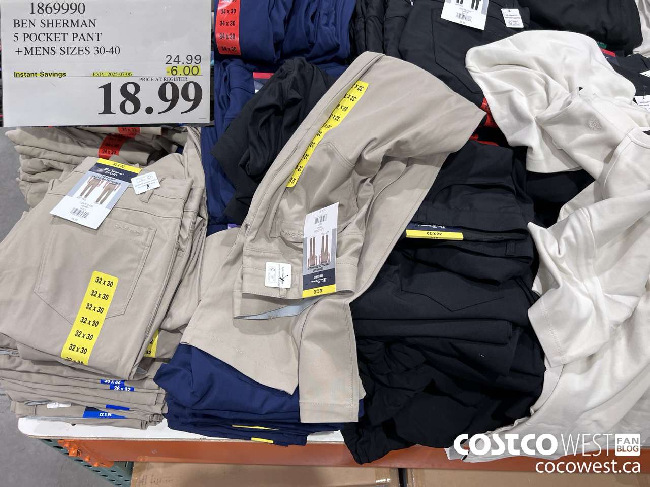 1869990 BEN SHERMAN 5 POCKET PANT MENS SIZES 30-40 ($6.00 INSTANT SAVINGS EXPIRES ON 2025-07-06) $18.99