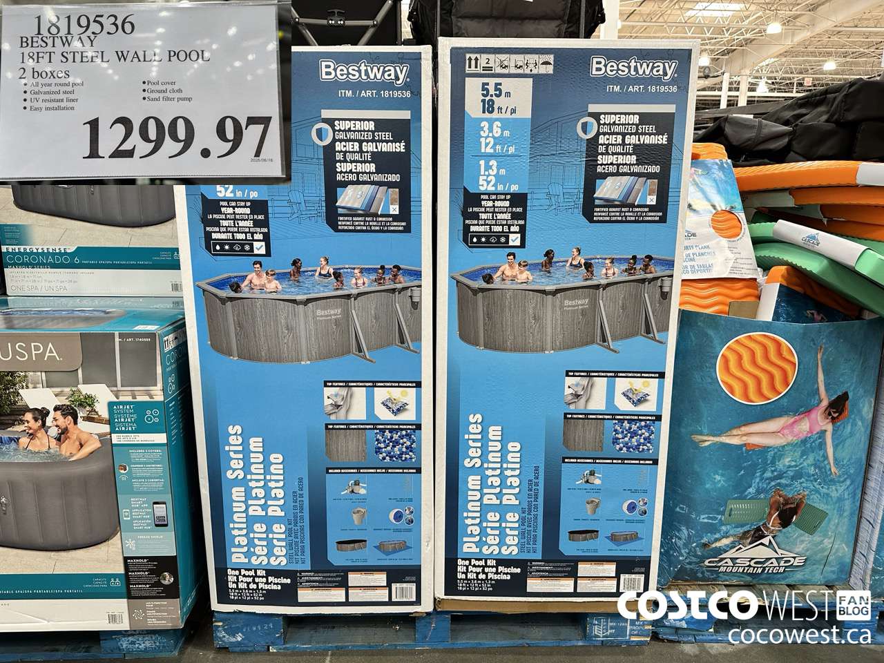 1819536 BESTWAY OVAL STEEL WALL POOL18FT $1299.97