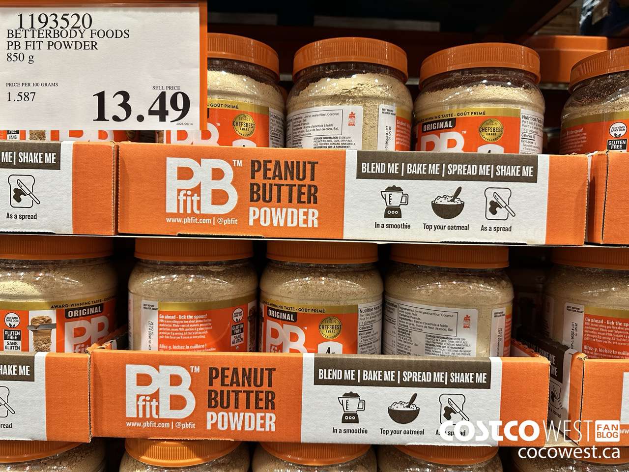 1193520 BETTERBODY FOODS PB FIT POWDER 850G $13.49