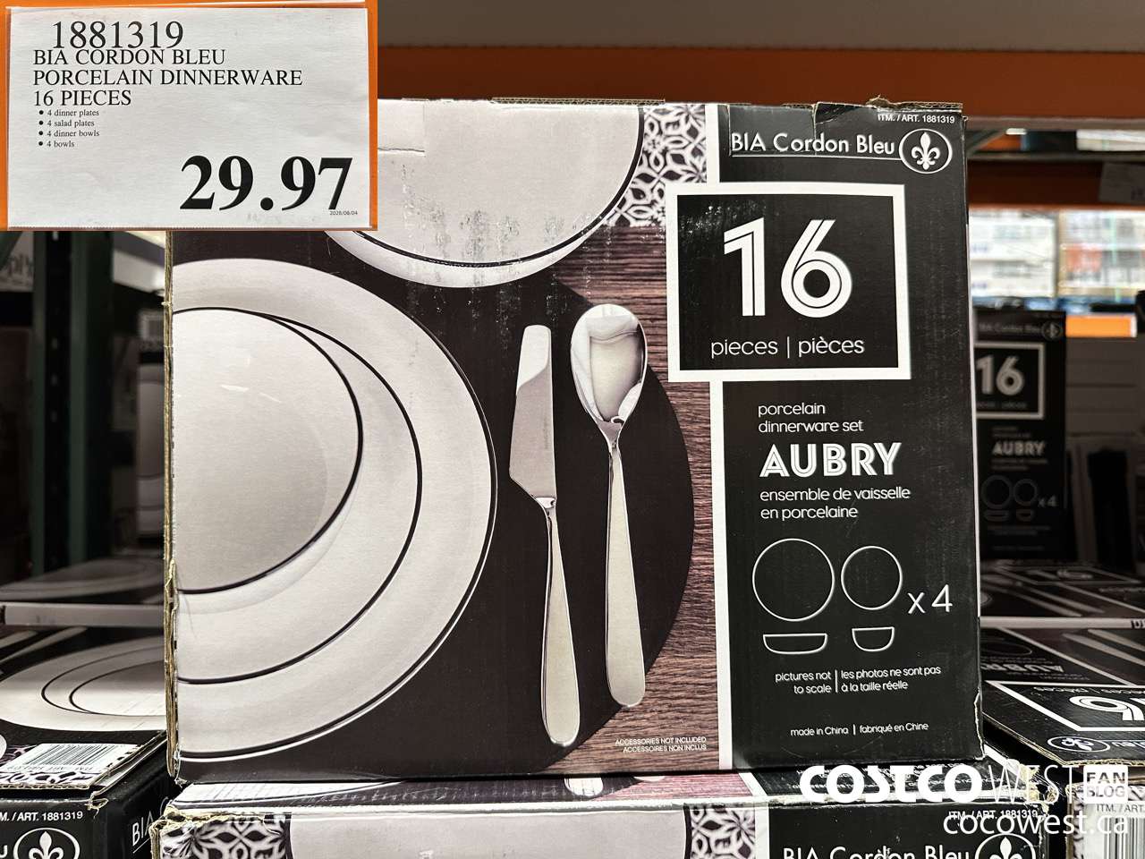 1881319 BIA CORDON BLEU PORCELAIN DINNERWARE 16 PIECES $29.97
