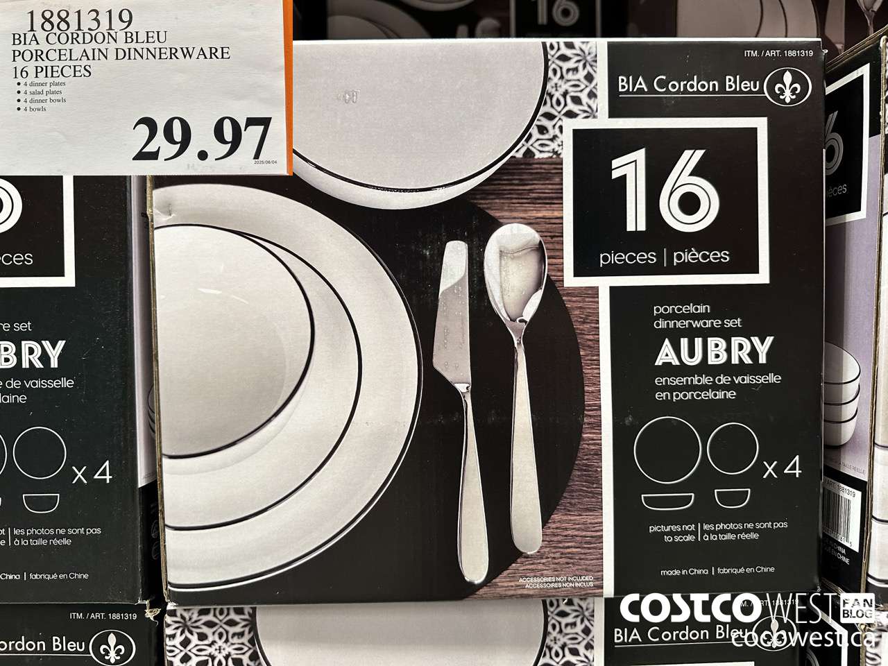 1881319 BIA CORDON BLEU PORCELAIN DINNERWARE 16 PIECES $29.97
