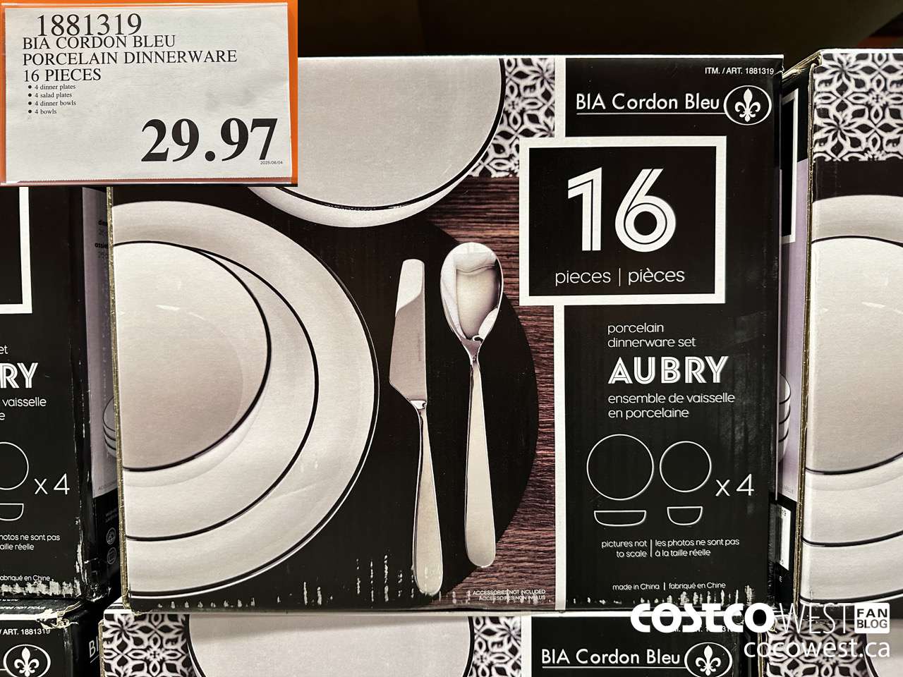 1881319 BIA CORDON BLEU PORCELAIN DINNERWARE 16 PIECES $29.97