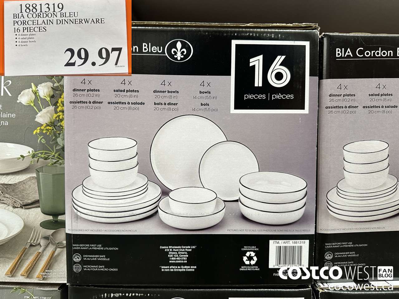 1881319 BIA CORDON BLEU PORCELAIN DINNERWARE 16 PIECES $29.97