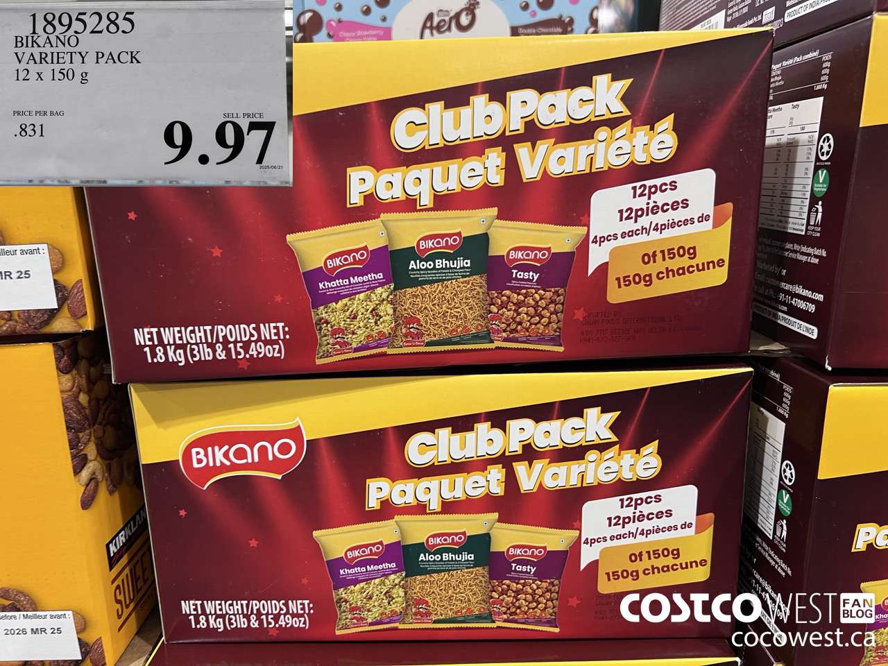 1895285 BIKANO VARIETY PACK 12 X 150G $9.97