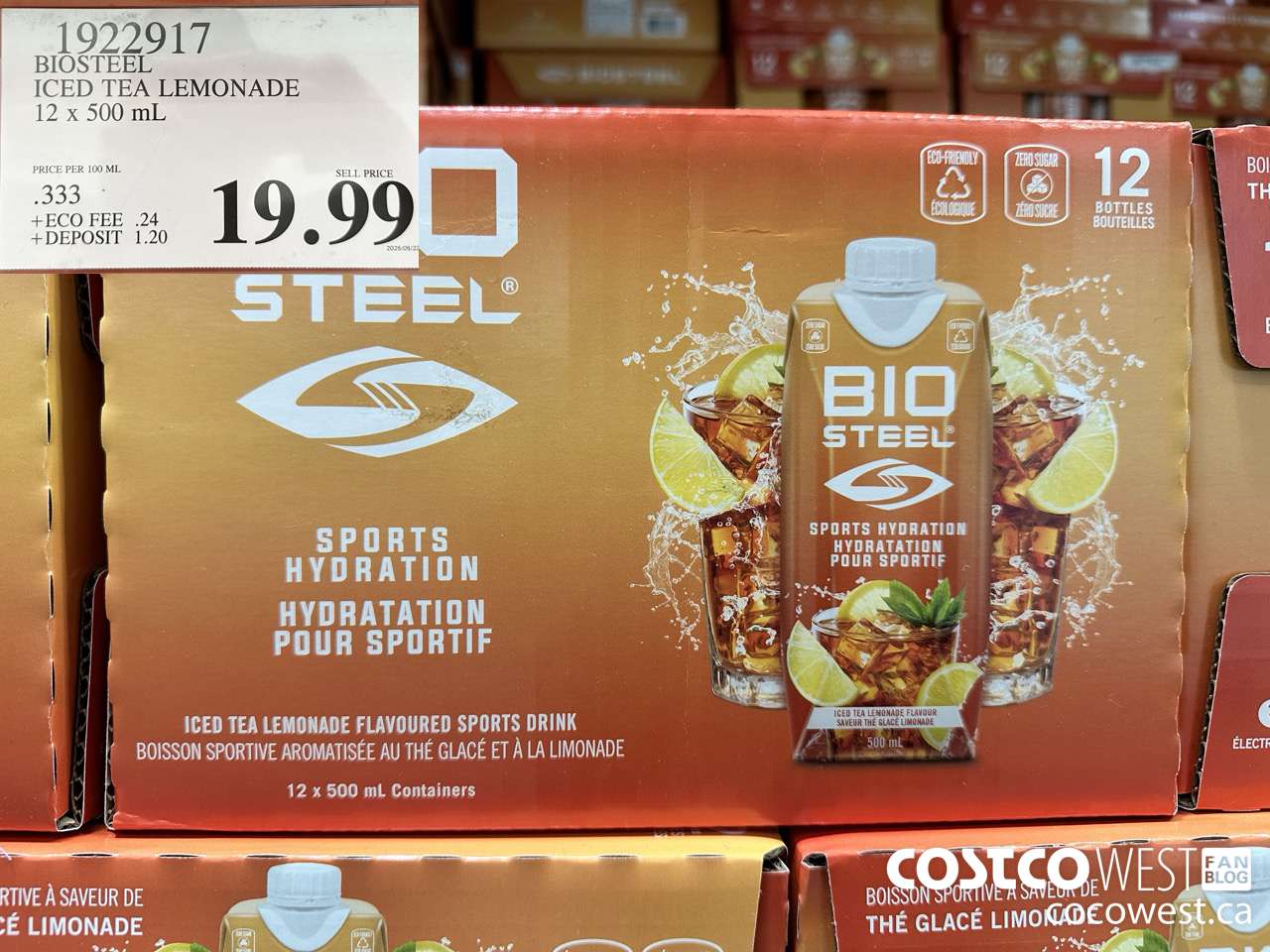 1922917 BIOSTEEL ICED TEA LEMONADE 12 X 500ML $19.99