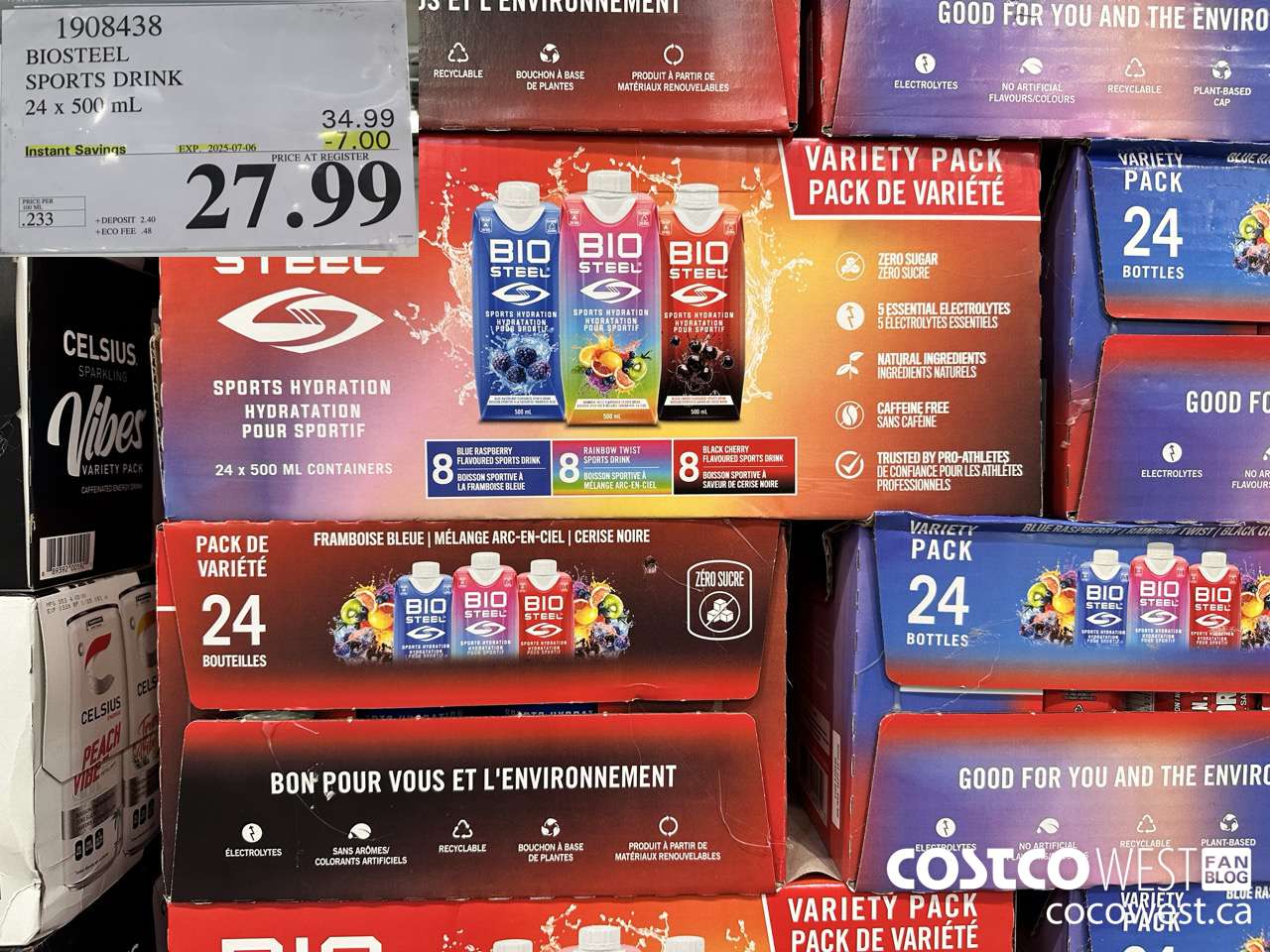 1908438 BIOSTEEL SPORTS DRINK 24 X 500ML ($7.00 INSTANT SAVINGS EXPIRES ON 2025-07-06) $27.99