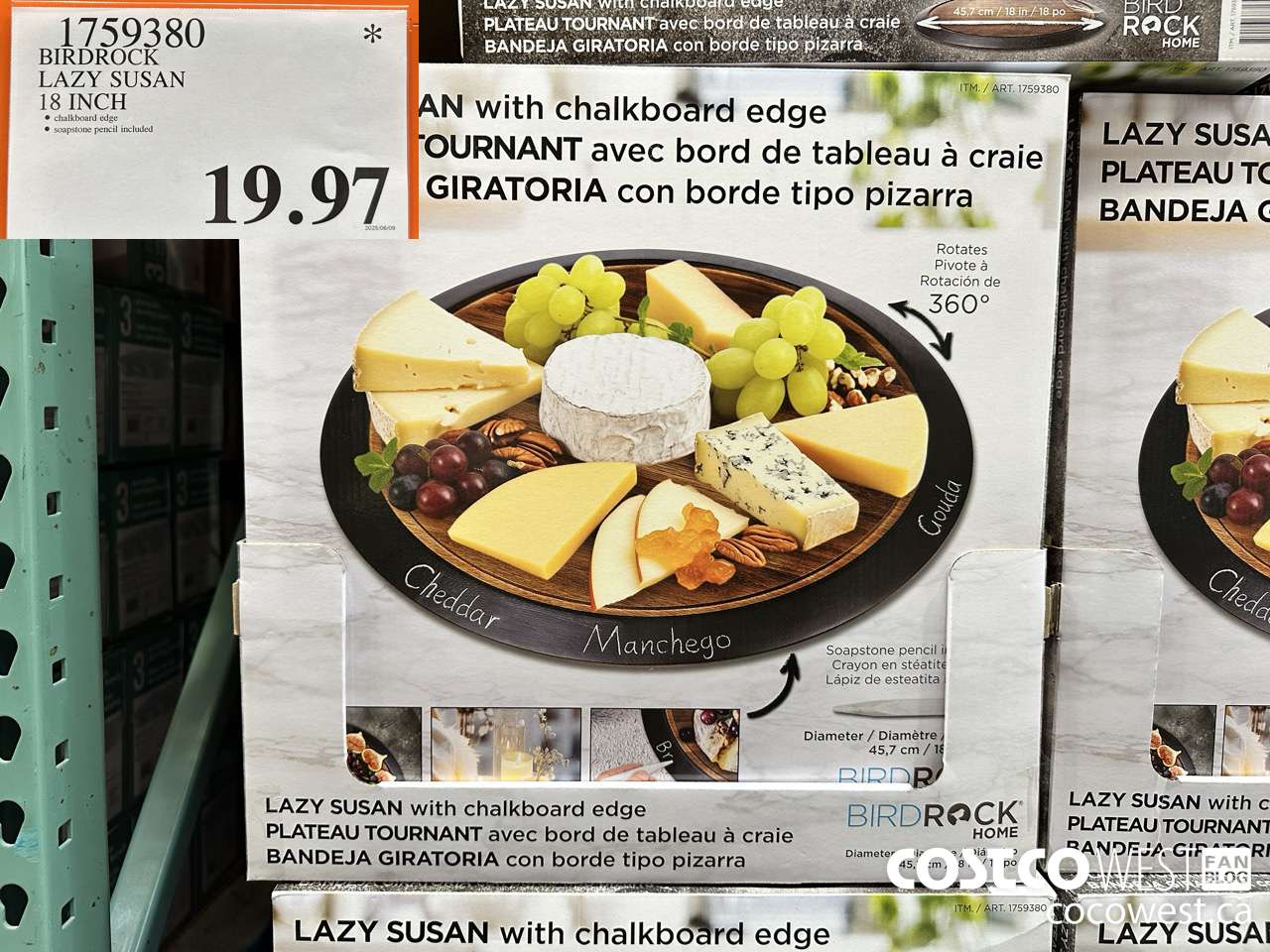 1759380 BIRDROCK LAZY SUSAN 18 INCH $19.97