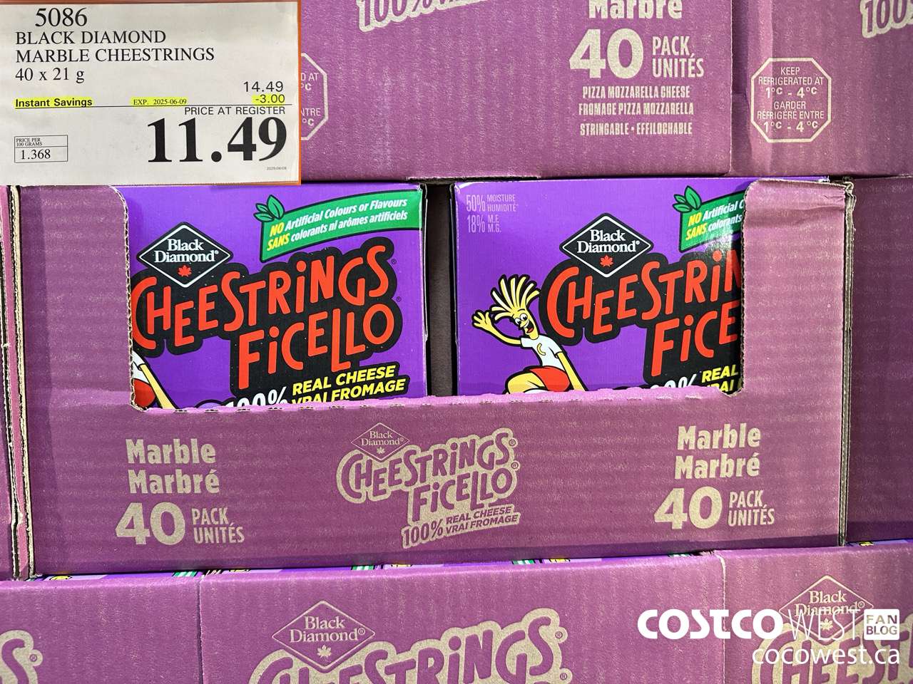 5086 BLACK DIAMOND MARBLE CHEESESTRINGS 40 x 21 g ($3.00 INSTANT SAVINGS EXPIRES ON 2025-06-09) $11.49