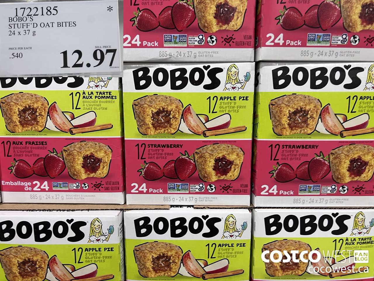 1722185 BOBO'S STUFFED OAT BITES 24 X 37 G $12.97