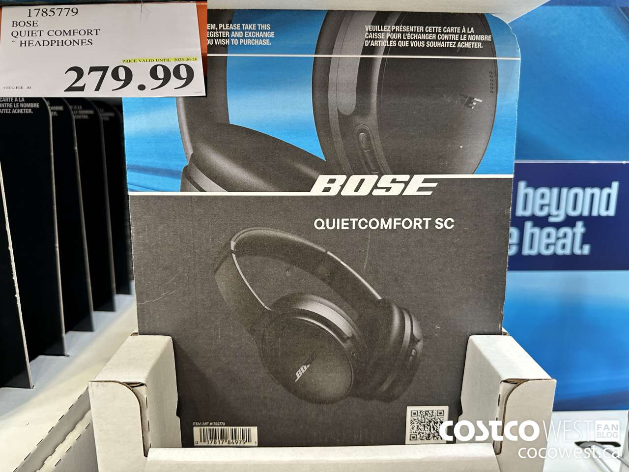 1785779 BOSE QUIET COMFORT OVER-THE-EAR WIRELESS HEADPHONES (EXPIRES ON 2025-06-26) $279.99