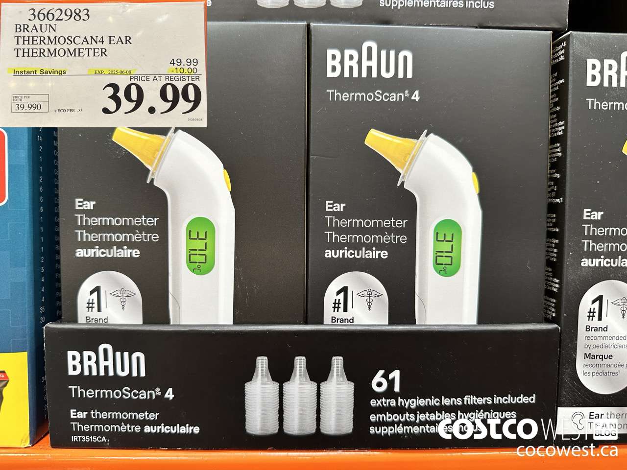 3662983 BRAUN THERMOSCAN4 EAR T12108P540 THERMOMETER ($10.00 INSTANT SAVINGS EXPIRES ON 2025-06-08) $39.99