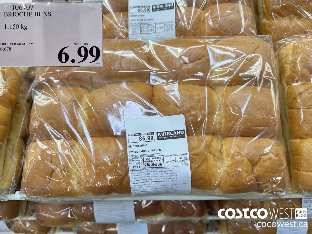 106707 BRIOCHE BUNS 1.150 kg $6.99
