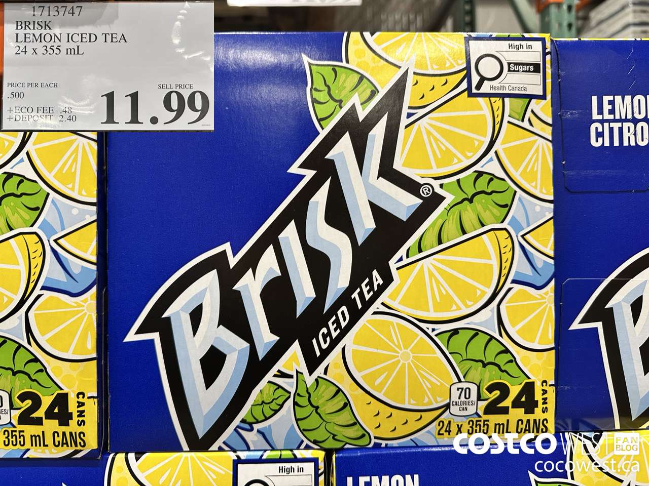 1713747 BRISK LEMON ICED TEA 24 X 355ML $11.99