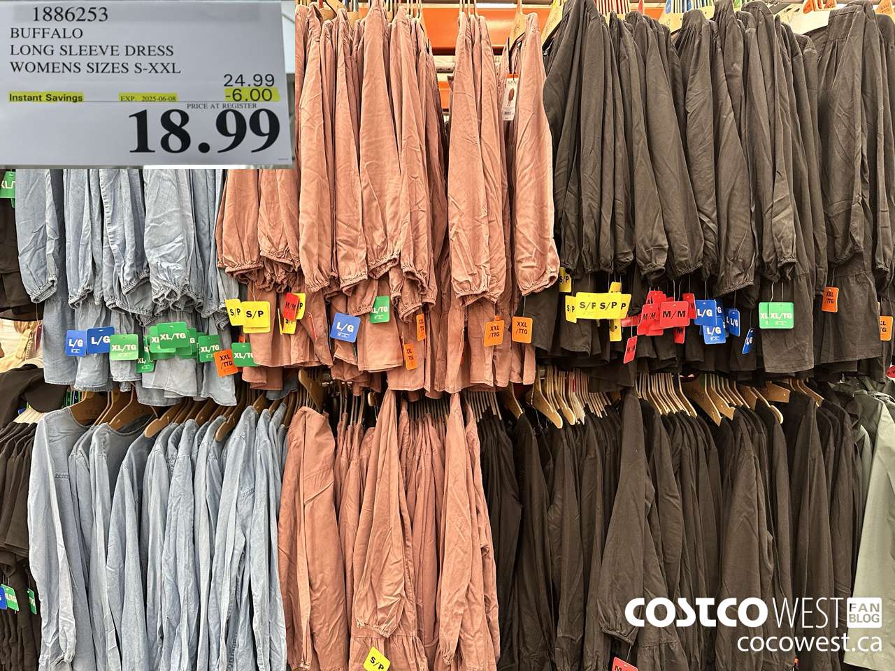 1886253 BUFFALO LONG SLEEVE DRESS WOMENS SIZES S-XXL ($6.00 INSTANT SAVINGS EXPIRES ON 2025-06-08) $18.99