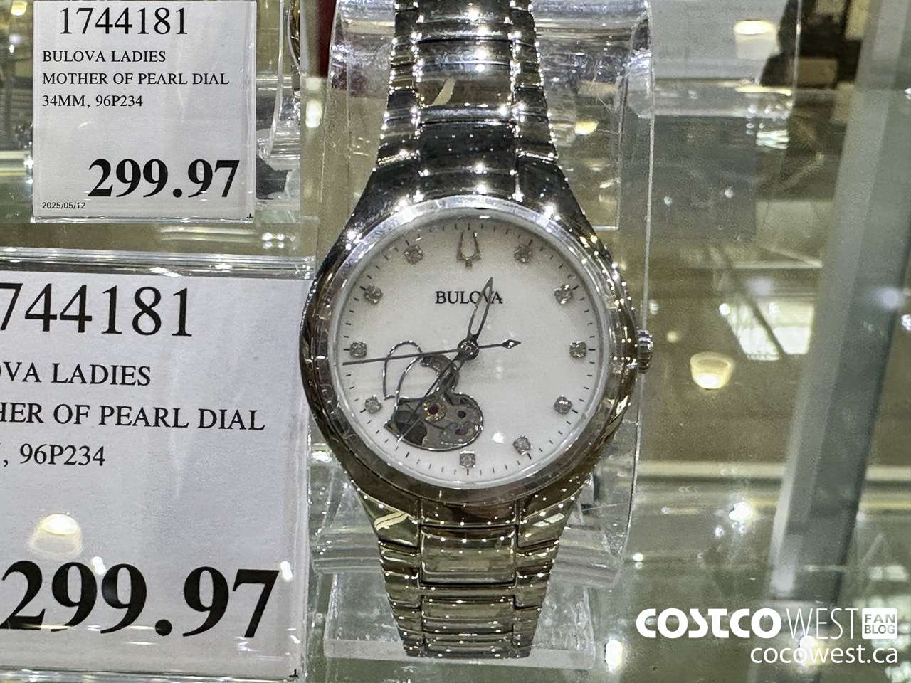 1744181 BULOVA LADIES MOTHER OF PEARL DIAL 34MM, 96P234 $299.97