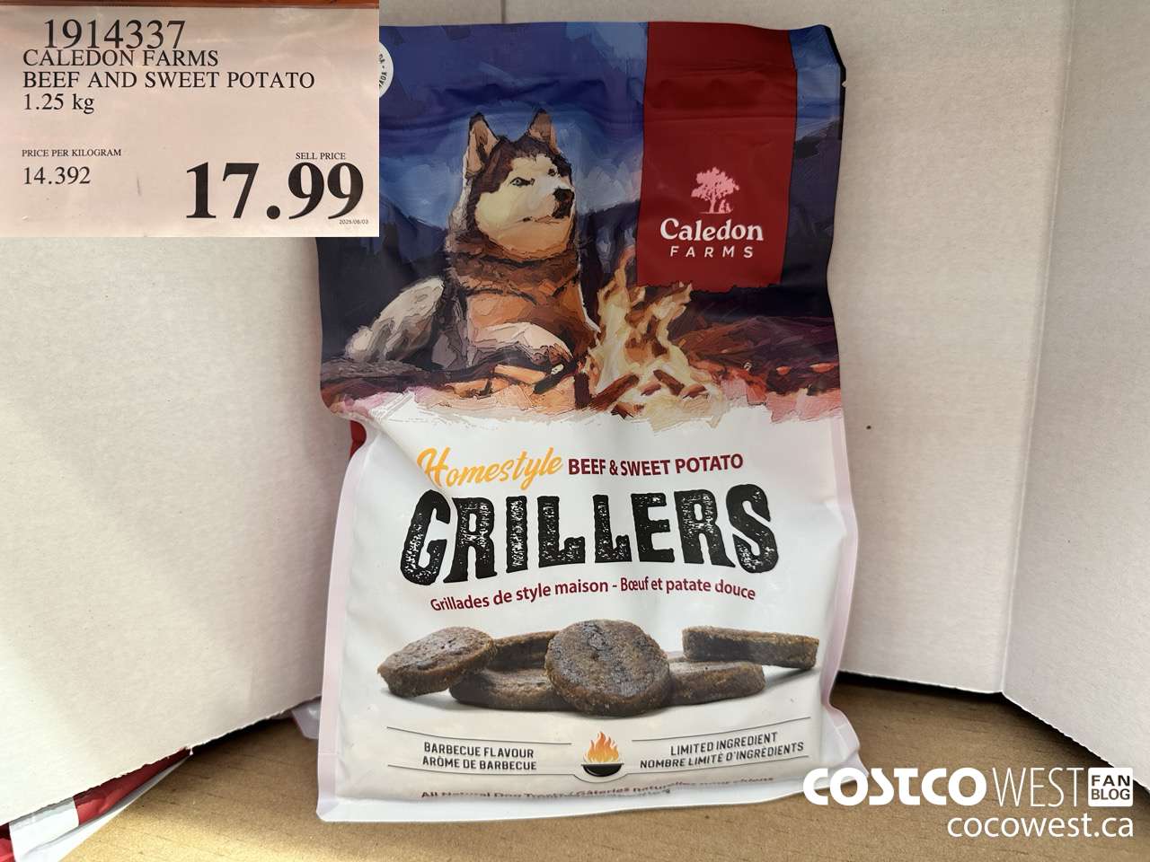 1914337 CALEDON FARMS BEEF AND SWEET POTATO 1.25KG $17.99