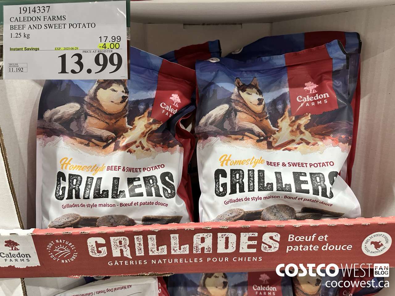 1914337 CALEDON FARMS BEEF AND SWEET POTATO 1.25KG ($4.00 INSTANT SAVINGS EXPIRES ON 2025-06-29) $13.99