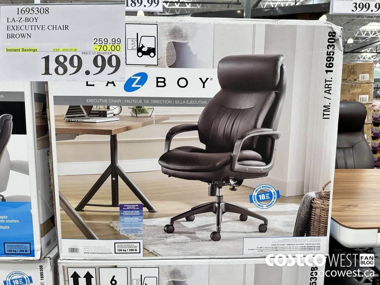 1695308 CALIZ LA-Z-BOY EXECUTIVE CHAIR BROWN ($70.00 INSTANT SAVINGS EXPIRES ON 2025-07-06) $189.99