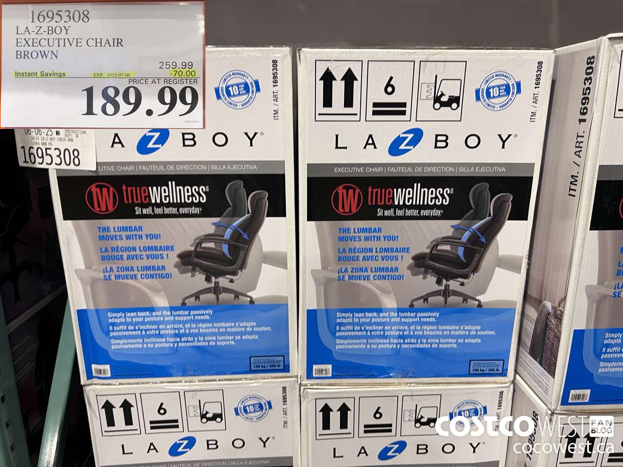 1695308 CALIZ LA-Z-BOY EXECUTIVE CHAIR BROWN ($70.00 INSTANT SAVINGS EXPIRES ON 2025-07-06) $189.99