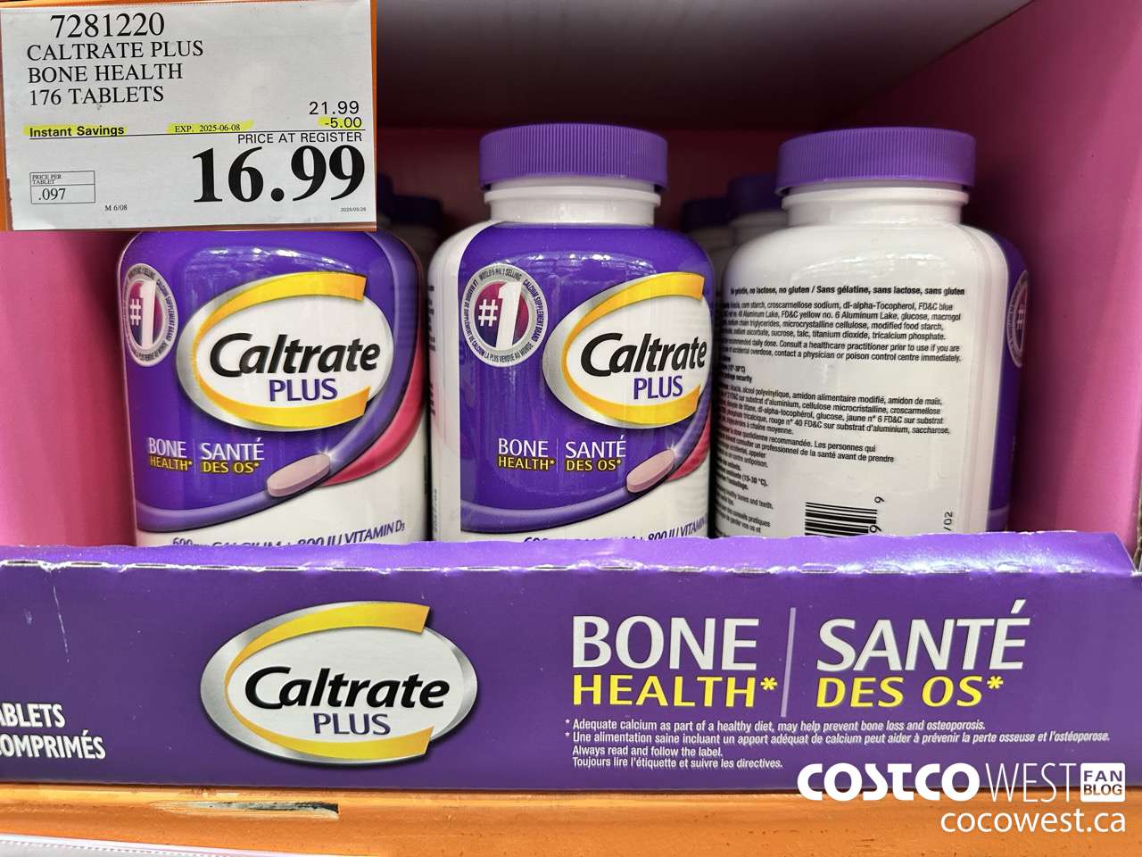 7281220 CALTRATE PLUS CALCIUM SUPPLEMENT 176 TABLETS ($5.00 INSTANT SAVINGS EXPIRES ON 2025-06-08) $16.99