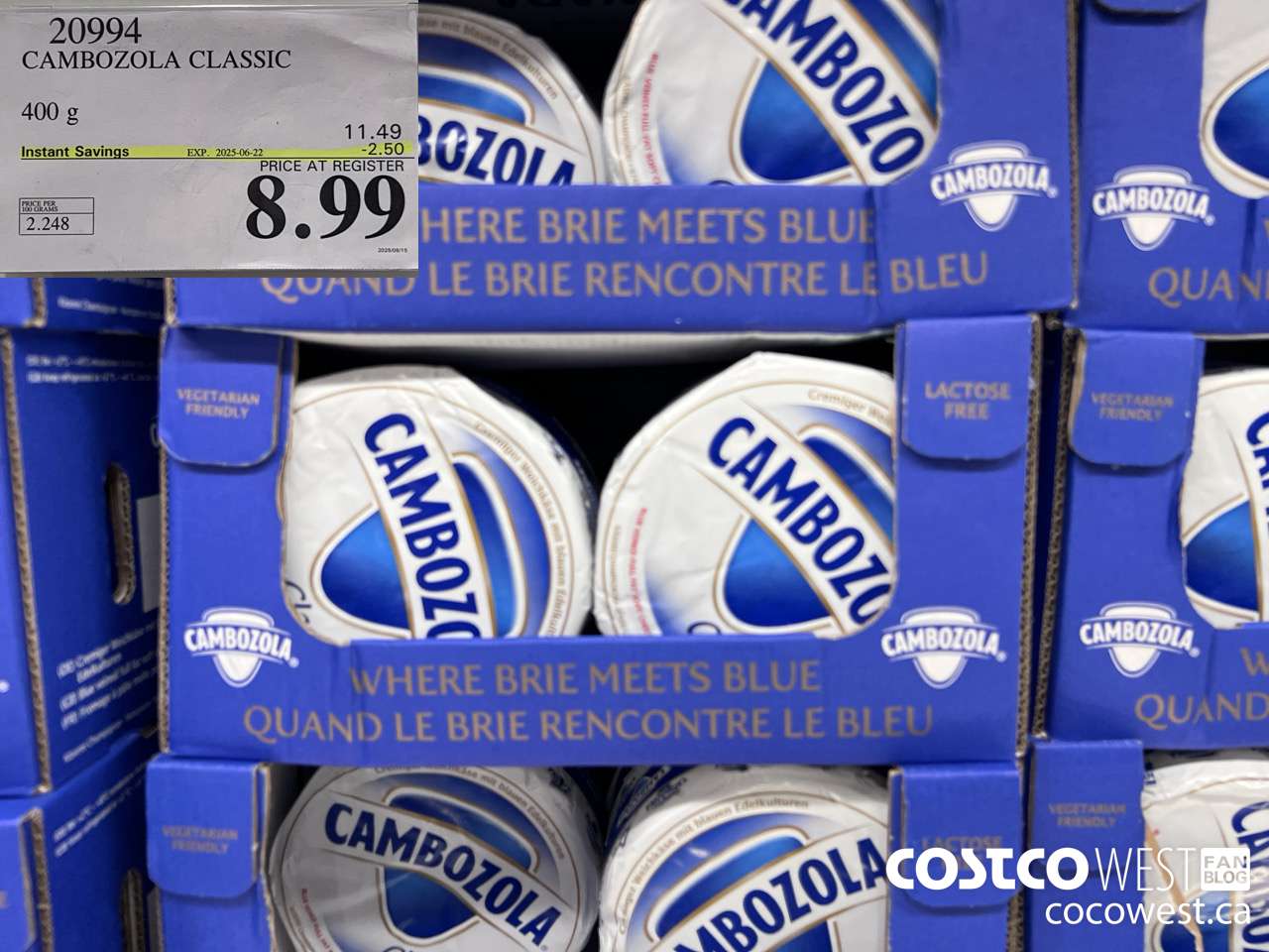 20994 CAMBOZOLA CLASSIC 400 g ($2.50 INSTANT SAVINGS EXPIRES ON 2025-06-22) $8.99