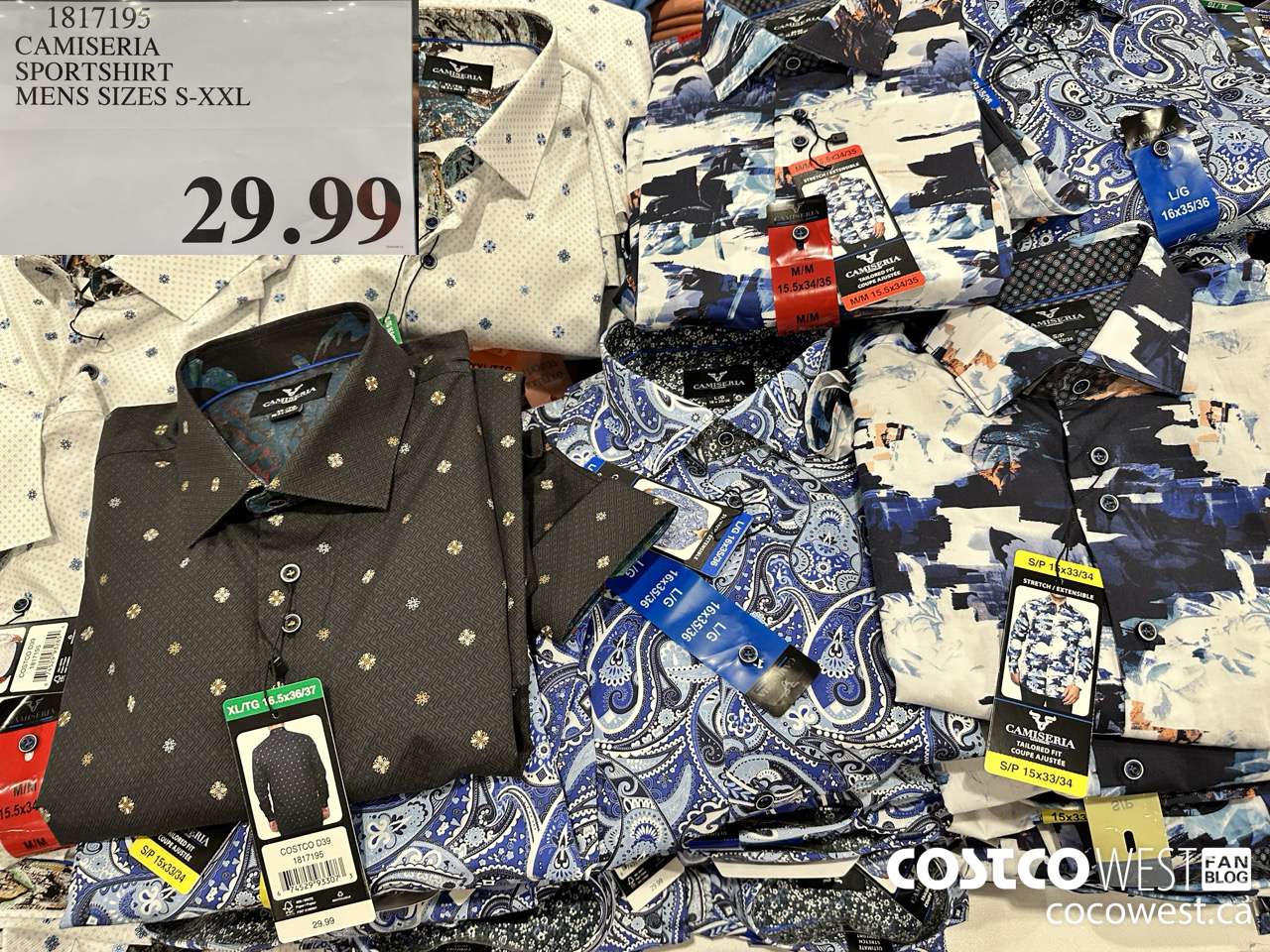 1817195 CAMISERIA SPORTSHIRT MENS SIZES S-XXL $29.99