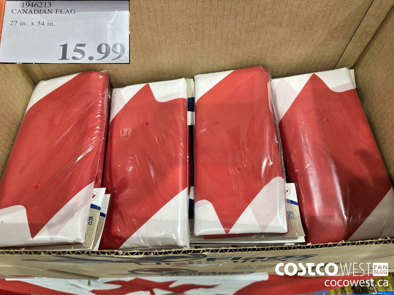 1946213 CANADIAN FLAG 27 IN X 54 IN $15.99
