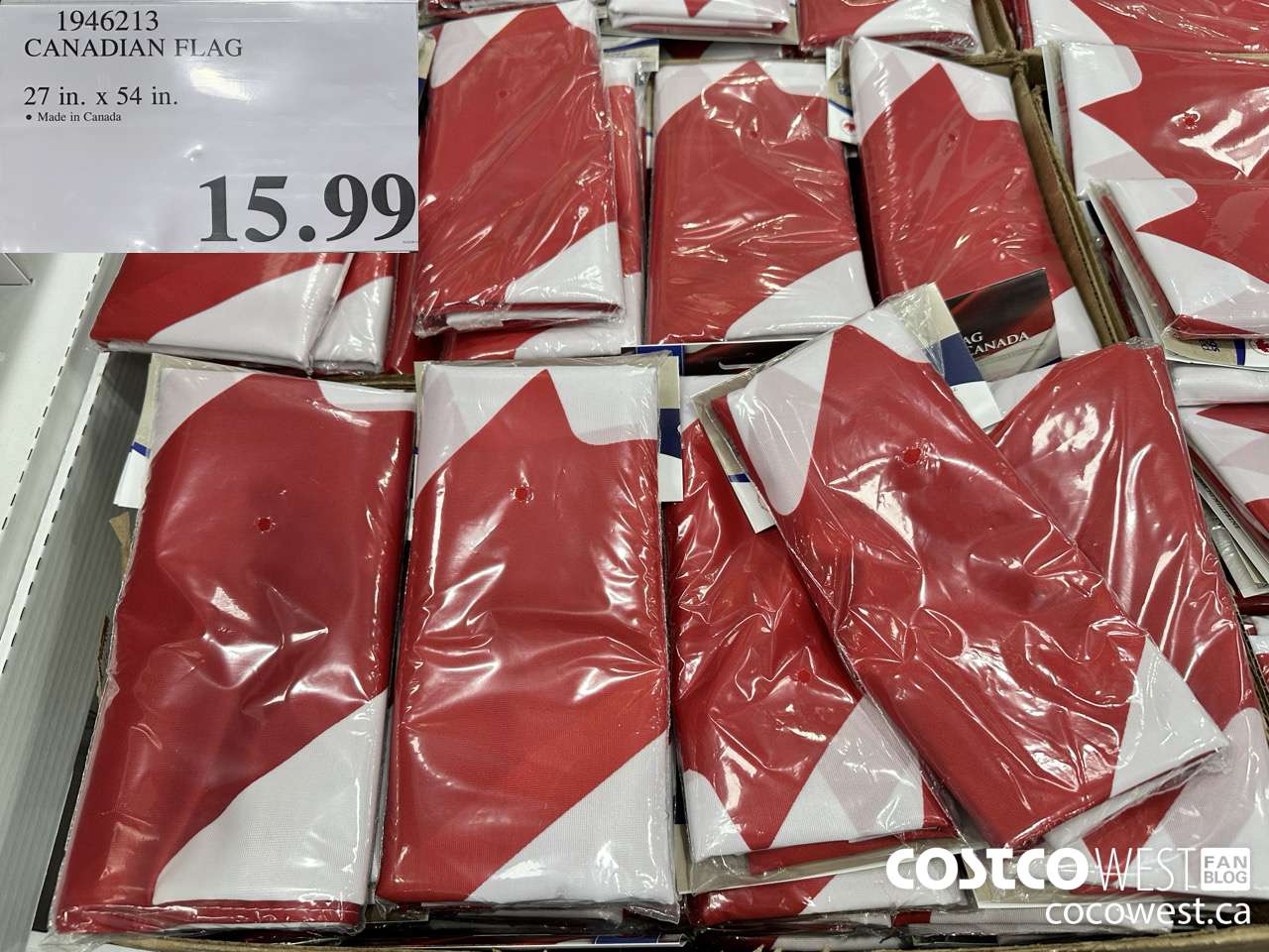 1946213 CANADIAN FLAG 27 IN X 54 IN $15.99