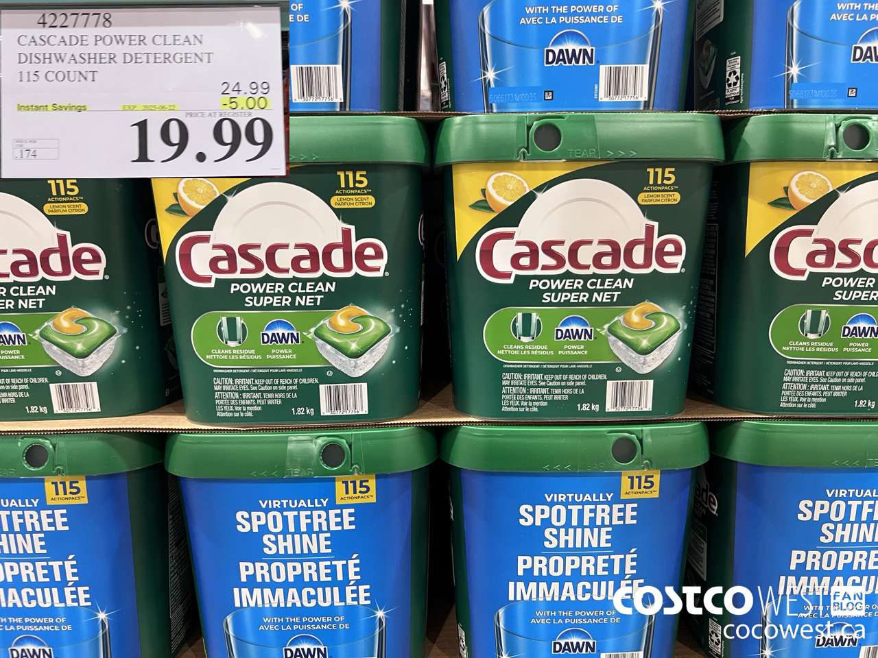 4227778 CASCADE POWER CLEAN DISHWASHER DETERGENT 115 COUNT ($5.00 INSTANT SAVINGS EXPIRES ON 2025-06-22) $19.99