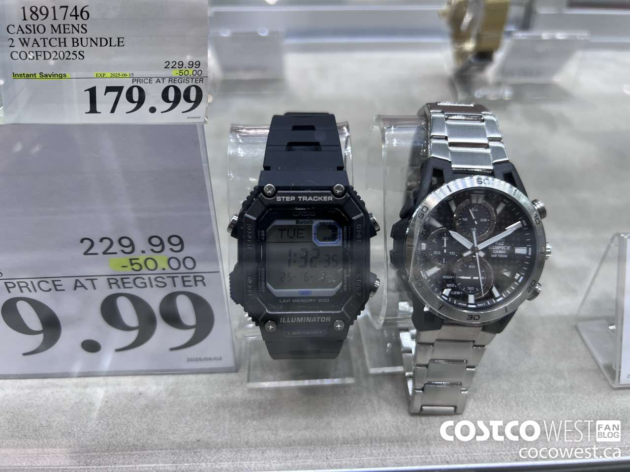 1891746 CASIO MENS 2 WATCH BUNDLE COSFD2025S ($50.00 INSTANT SAVINGS EXPIRES ON 2025-06-51) $179.99