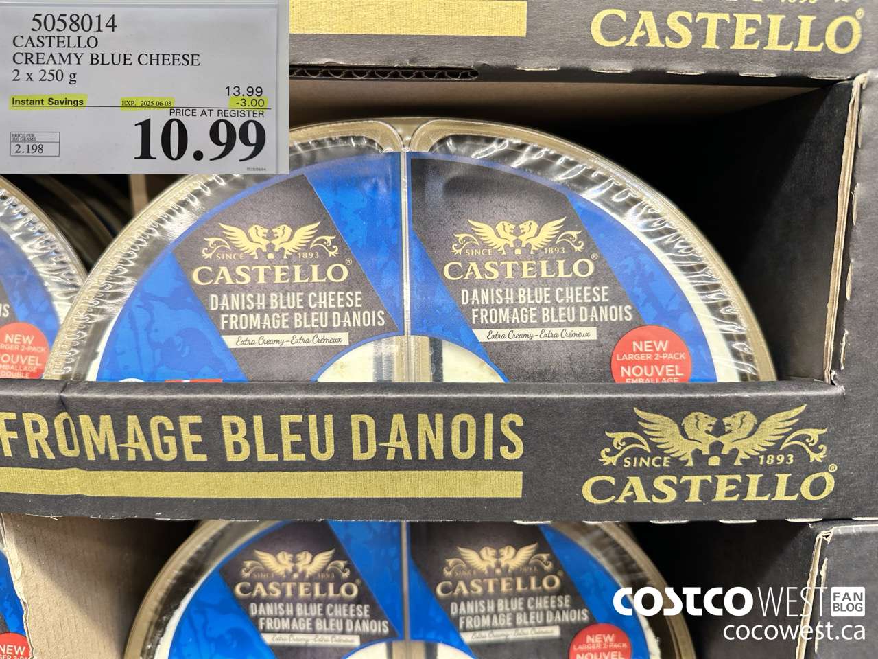 5058014 CASTELLO CREAMY BLUE CHEESE 2 x 250 g ($3.00 INSTANT SAVINGS EXPIRES ON 2025-06-08) $10.99