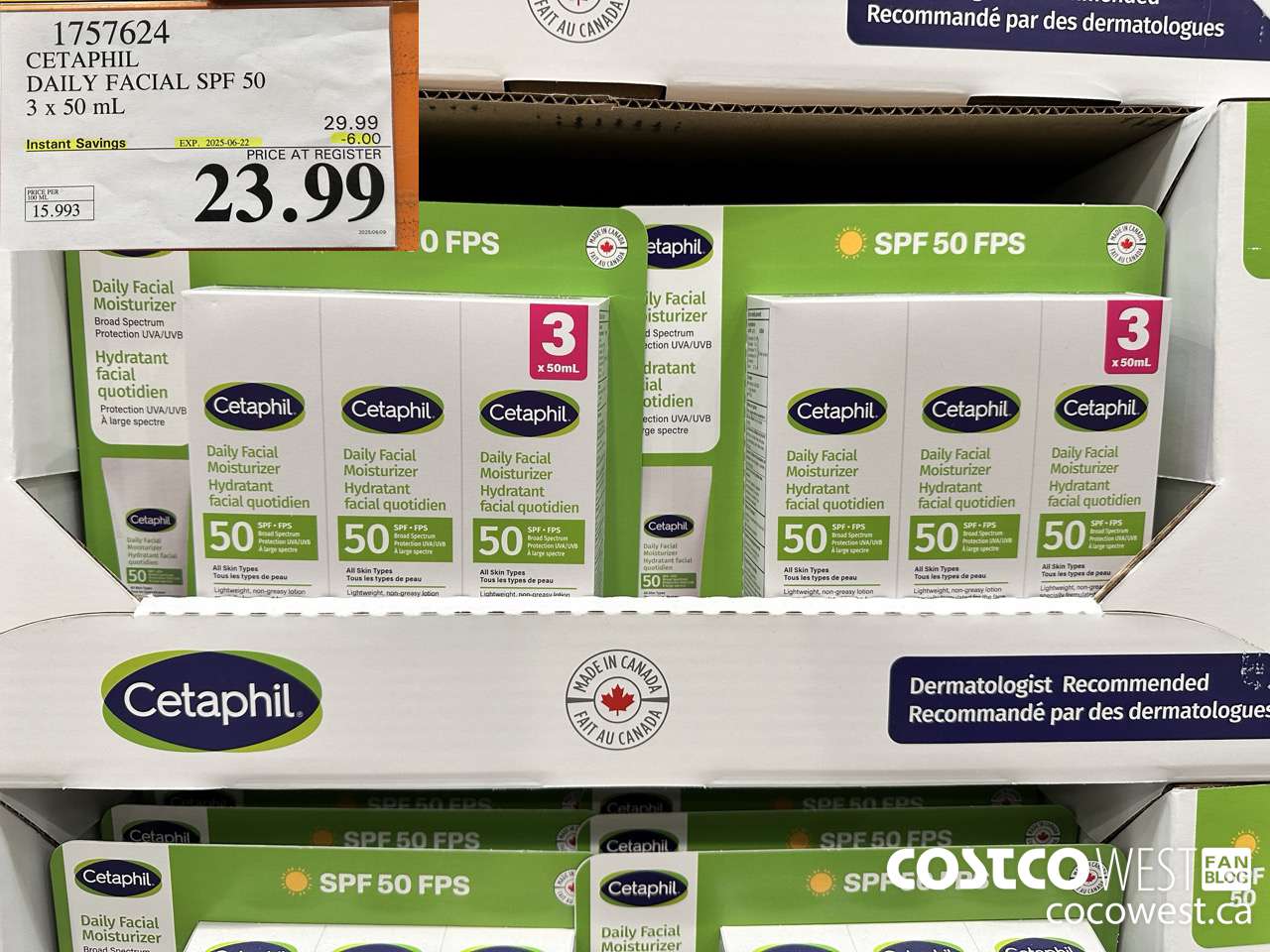 1757624 CETAPHIL DAILY FACIAL SPF 50 3 X 50ML ($6.00 INSTANT SAVINGS EXPIRES ON 2025-06-22) $23.99