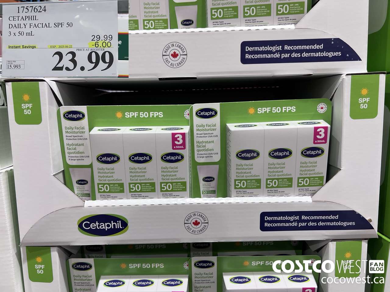 1757624 CETAPHIL DAILY FACIAL SPF 50 3 X 50ML ($6.00 INSTANT SAVINGS EXPIRES ON 2025-06-22) $23.99