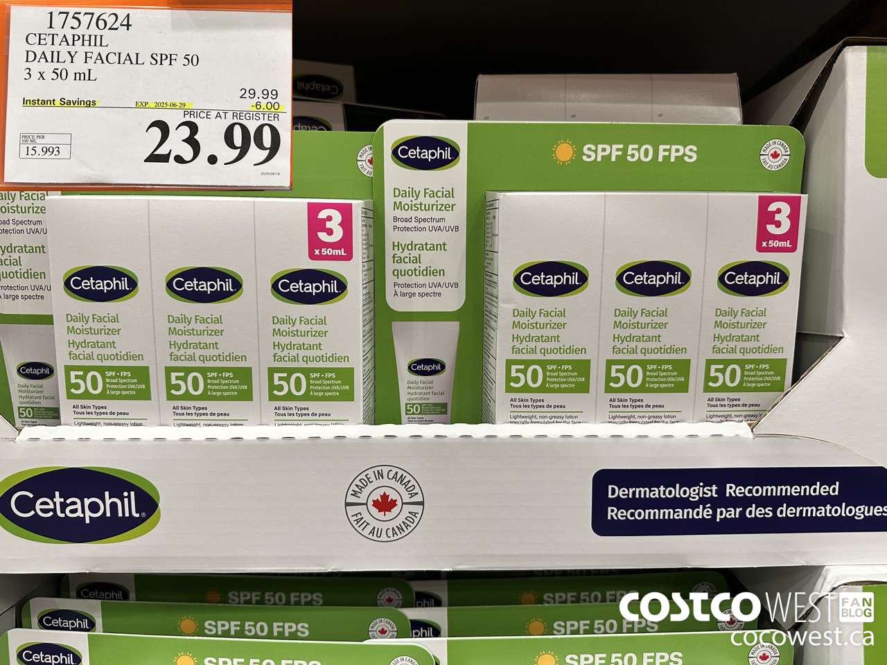 1757624 CETAPHIL DAILY FACIAL SPF 50 3 X 50ML ($6.00 INSTANT SAVINGS EXPIRES ON 2025-06-29) $23.99