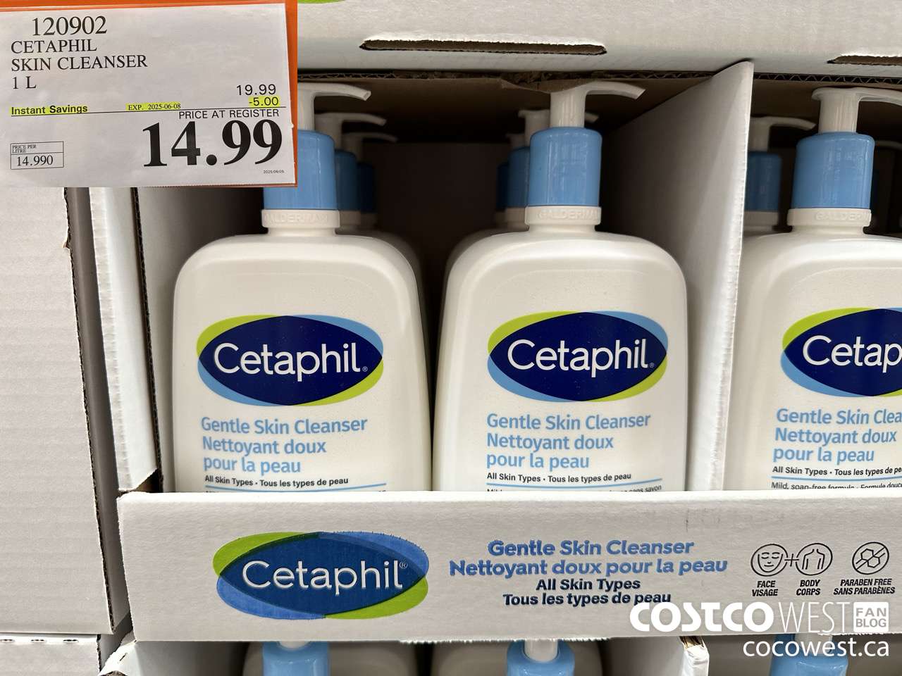 120902 CETAPHIL SKIN CLEANSER 1L ($5.00 INSTANT SAVINGS EXPIRES ON 2025-06-08) $14.99