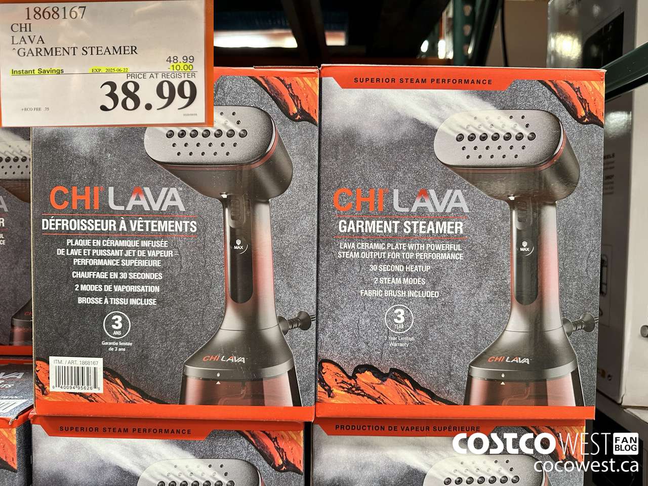 1868167 CHI LAVA GARMENT STEAMER ($10.00 INSTANT SAVINGS EXPIRES ON 2025-06-22) $38.99