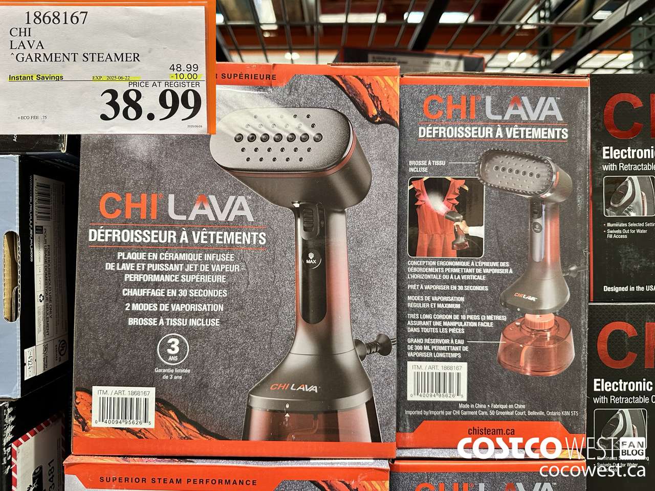 1868167 CHI LAVA GARMENT STEAMER ($10.00 INSTANT SAVINGS EXPIRES ON 2025-06-22) $38.99