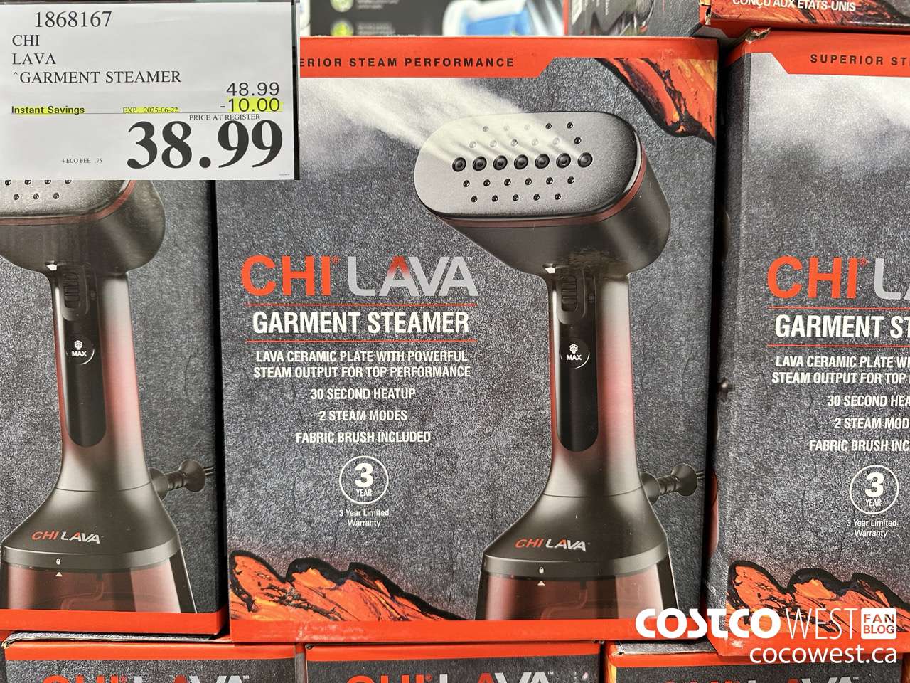 1868167 CHI LAVA GARMENT STEAMER ($10.00 INSTANT SAVINGS EXPIRES ON 2025-06-22) $38.99