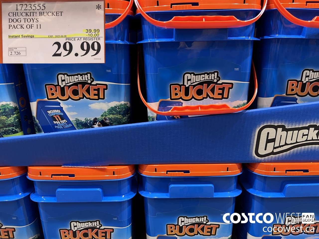 1723555 CHUCK-IT BUCKET DOG TOYS PACK OF 11 ($10.00 INSTANT SAVINGS EXPIRES ON 2025-06-08) $29.99