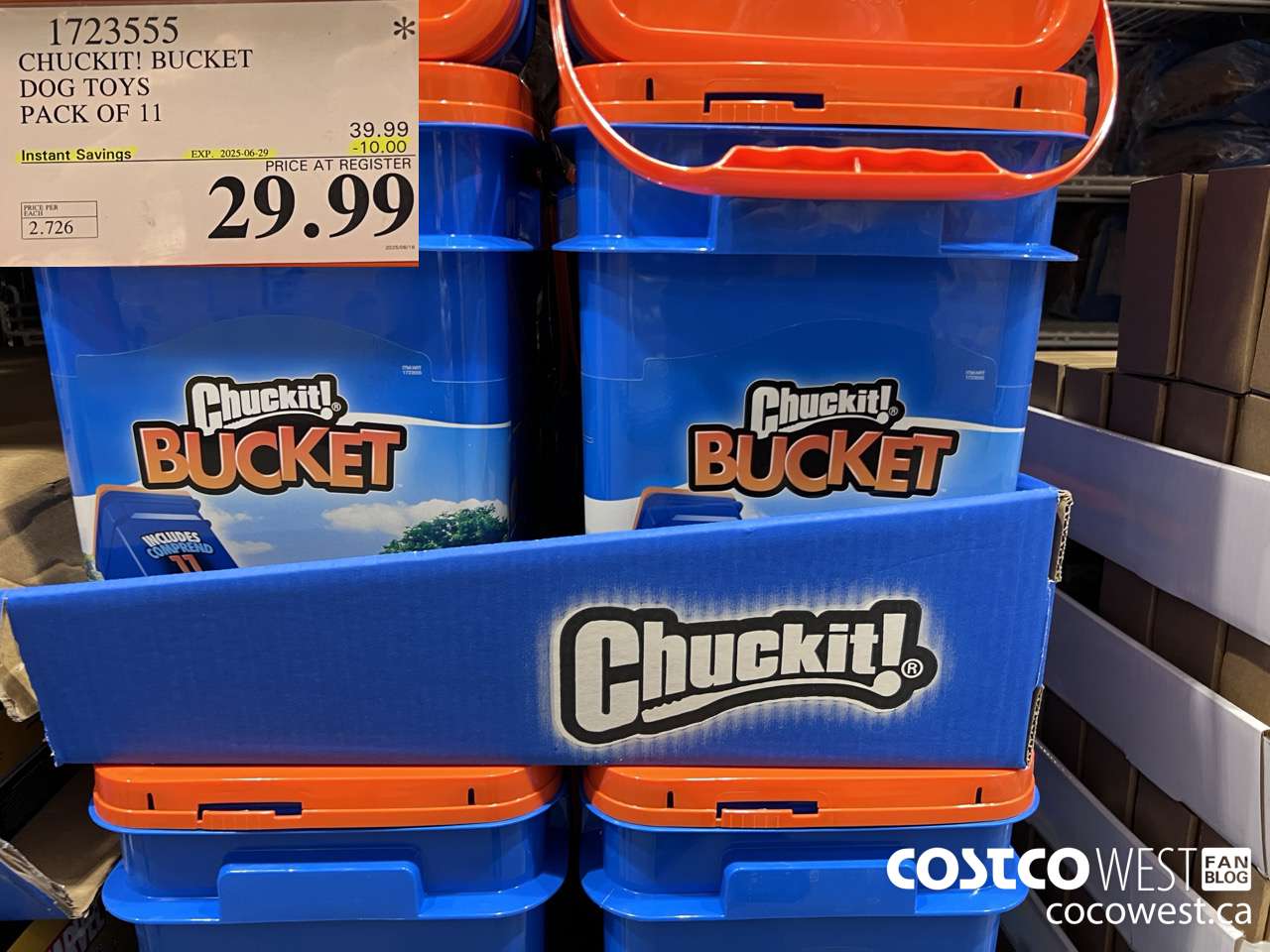1723555 CHUCK-IT BUCKET DOG TOYS PACK OF 11 ($10.00 INSTANT SAVINGS EXPIRES ON 2025-06-29) $29.99