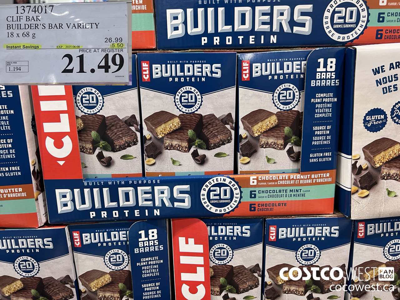 1374017 CLIF BAR BUILDER'S BAR VARIETY 18 x 68 g ($5.50 INSTANT SAVINGS EXPIRES ON 2025-06-08) $21.49