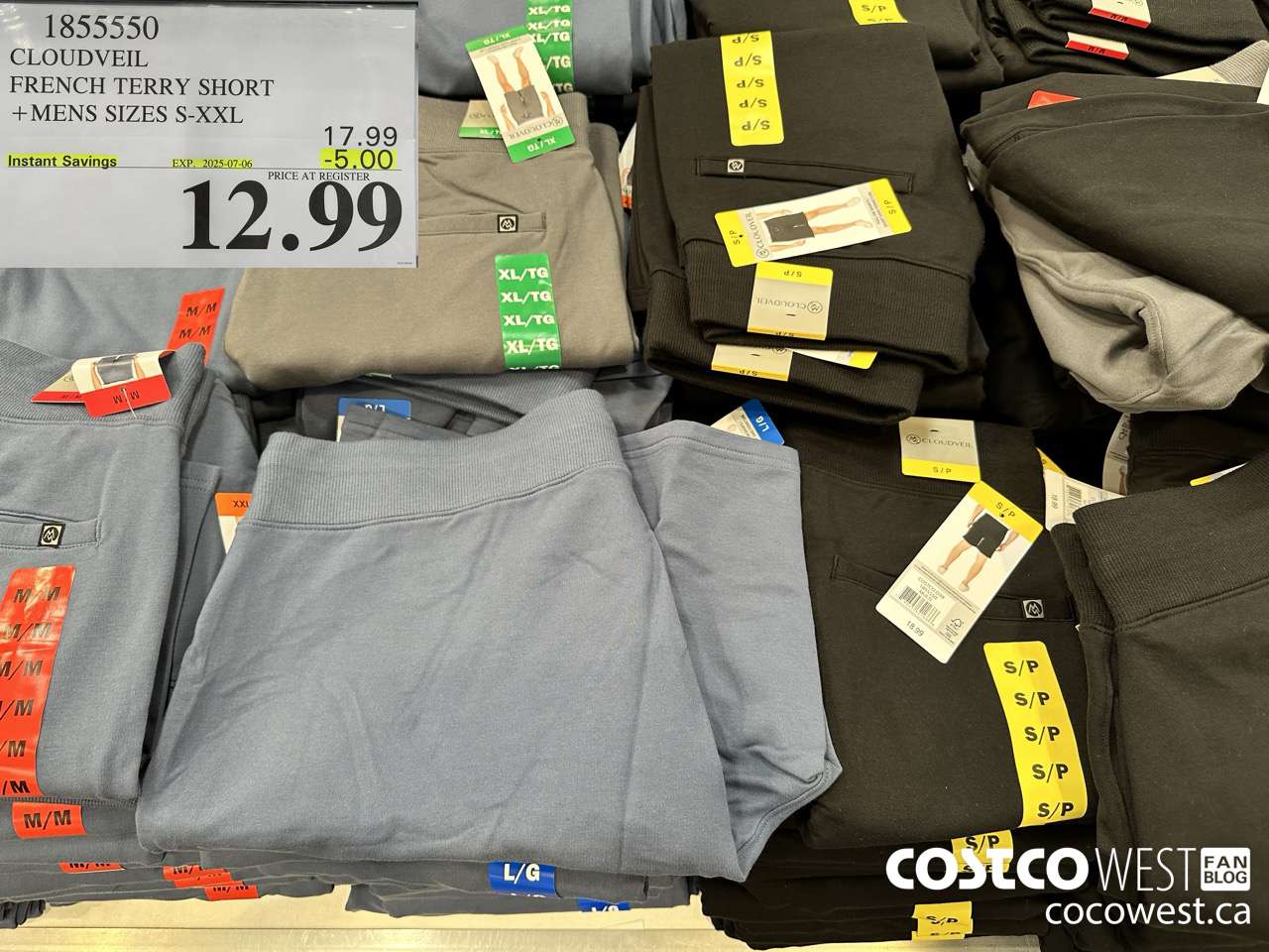 1855550 CLOUDVEIL FRENCH TERRY SHORT MENS SIZES S-XXL ($5.00 INSTANT SAVINGS EXPIRES ON 2025-07-06) $12.99