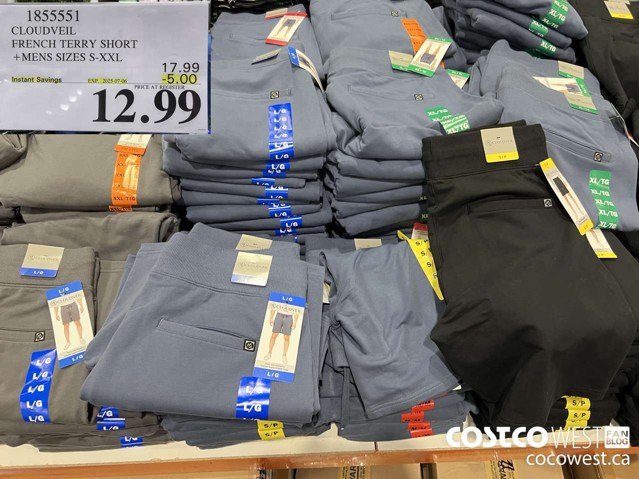 1855551 CLOUDVEIL FRENCH TERRY SHORT MENS SIZES S-XXL ($5.00 INSTANT SAVINGS EXPIRES ON 2025-07-06) $12.99